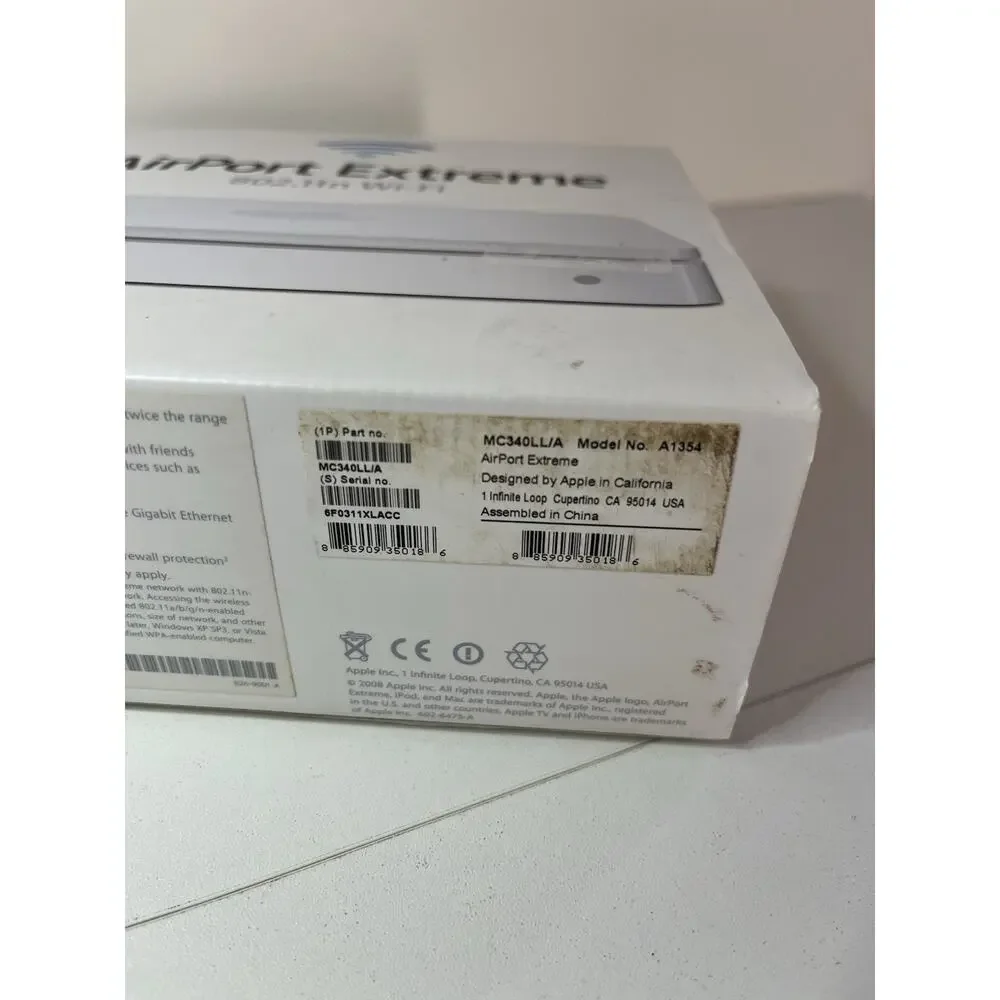 Apple A1354 AirPort Extreme 3Port Gigabit Base Station MC340LL/A Open Box Unused